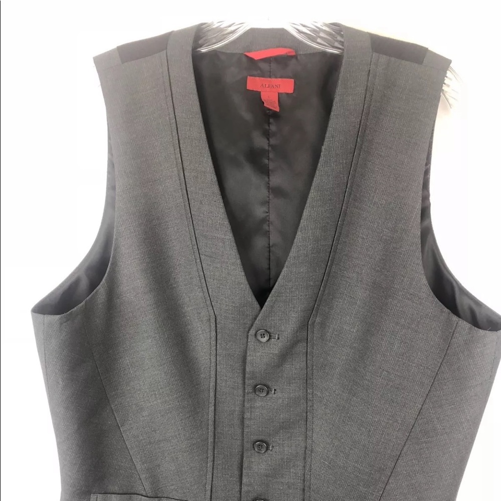 Mens Alfani Gray Vest with Interior Pocket Size L